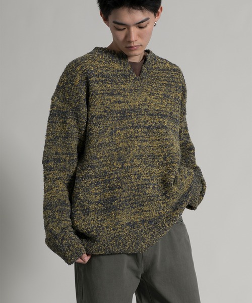 aimoha(アイモハ)の「【aimoha neo】 Heathered Texture Pullover(ニット/セーター・メンズ・グリーン/グレー・MEDIUM/LARGE/X-LARGE/XX-LARGE)」の13枚目の写真