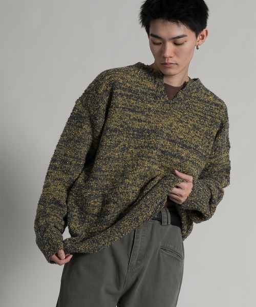 aimoha(アイモハ)の「【aimoha neo】 Heathered Texture Pullover(ニット/セーター・メンズ・グリーン/グレー・MEDIUM/LARGE/X-LARGE/XX-LARGE)」の14枚目の写真