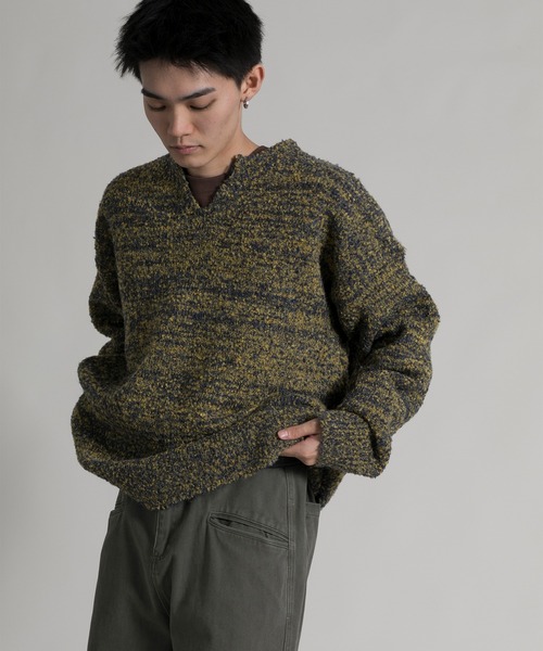 aimoha(アイモハ)の「【aimoha neo】 Heathered Texture Pullover(ニット/セーター・メンズ・グリーン/グレー・MEDIUM/LARGE/X-LARGE/XX-LARGE)」の18枚目の写真