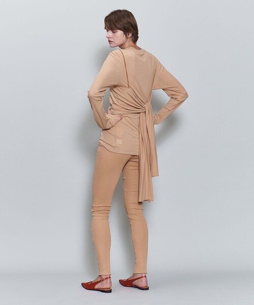 6（ロク）の「＜6(ROKU)＞コットン リブ スパッツ（レギンス/スパッツ・レディース・ベージュ/ライム・FREE）」の3枚目の写真