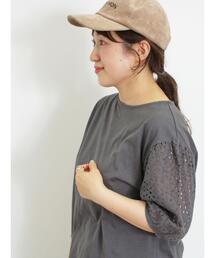 Samansa Mos2 | オーバーレースパフスリーブカットソー(Tシャツ/カットソー)