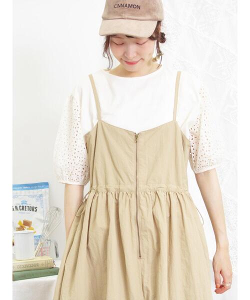 Samansa Mos2（サマンサ モスモス）の「オーバーレースパフスリーブカットソー（Tシャツ/カットソー・レディース・チャコールグレー/キナリ/モカ・F）」の9枚目の写真