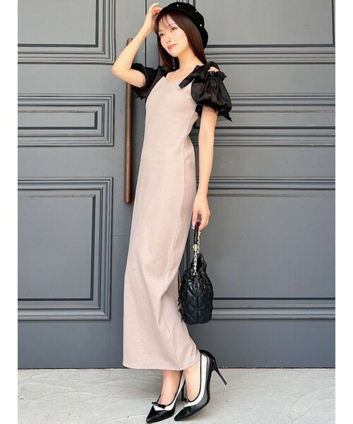 RESEXXY（リゼクシー）の「ボリュームリボンカットワンピース（ワンピース・レディース・ブラック/ベージュ/ブルー・FREE）」の11枚目の写真