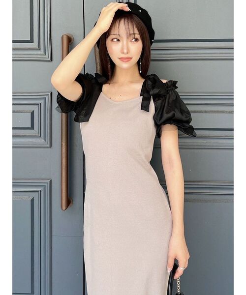 RESEXXY（リゼクシー）の「ボリュームリボンカットワンピース（ワンピース・レディース・ブラック/ベージュ/ブルー・FREE）」の13枚目の写真