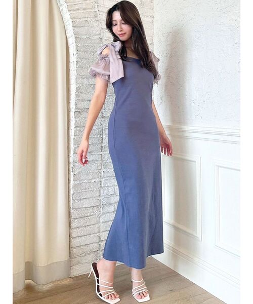 RESEXXY（リゼクシー）の「ボリュームリボンカットワンピース（ワンピース・レディース・ブラック/ベージュ/ブルー・FREE）」の14枚目の写真