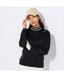 marie claire GOLF/マリクレール ゴルフ ゴルフウェア ブランド ロゴ ストレッチ 軽量 ダンボールニット 長袖 モックネック プルオーバー トレーナー