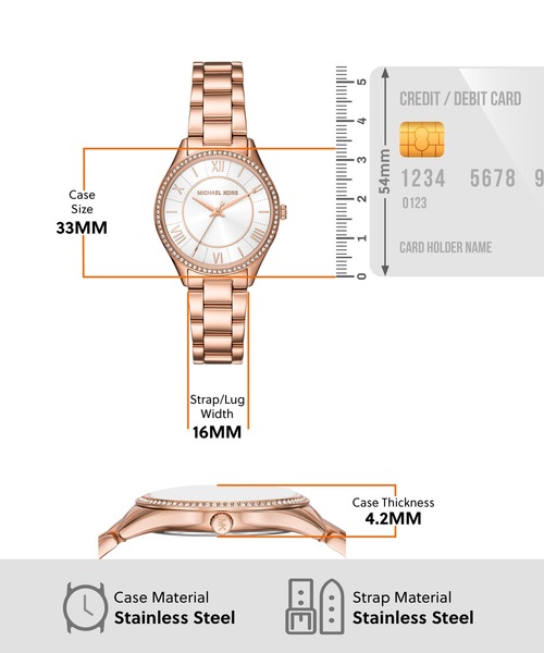 MICHAEL KORS(マイケルコース)の「マイケル・コース 腕時計 レディース アナログ ステンレス MK4850SET(アナログ腕時計・レディース・ピンクゴールド・FREE)」の6枚目の写真