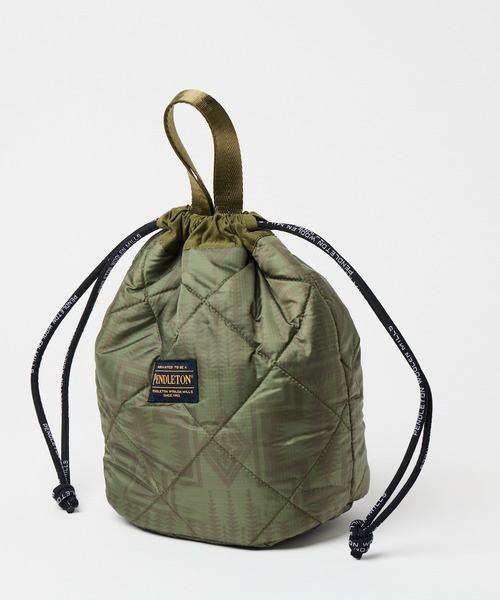 PENDLETON(ペンドルトン)の「【 PENDLETON / ペンドルトン 】キルティング ドローバック 巾着バック QT DRAWBAG(ハンドバッグ・レディース・オリーブドラブ/ブラック・FREE)」の8枚目の写真