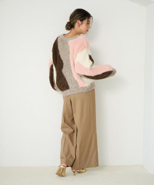 BAYFLOW(ベイフロー)の「ニュアンスパターンニットプルオーバー(ニット/セーター・レディース・モカ/ブラウン/ライトブルー・FREE)」の14枚目の写真