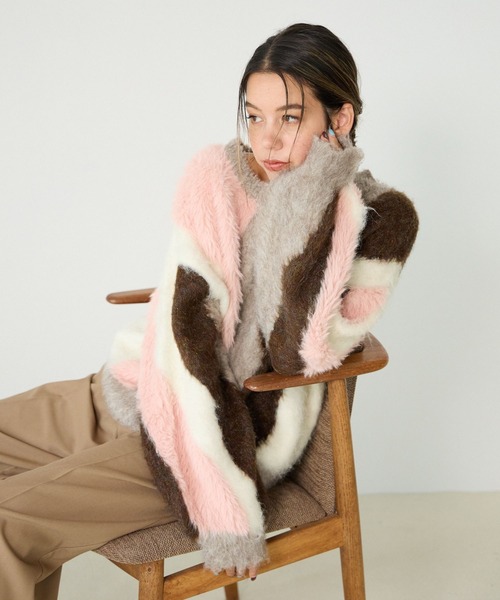 BAYFLOW(ベイフロー)の「ニュアンスパターンニットプルオーバー(ニット/セーター・レディース・モカ/ブラウン/ライトブルー・FREE)」の20枚目の写真