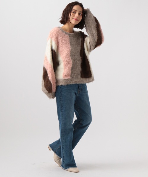 BAYFLOW(ベイフロー)の「ニュアンスパターンニットプルオーバー(ニット/セーター・レディース・モカ/ブラウン/ライトブルー・FREE)」の22枚目の写真