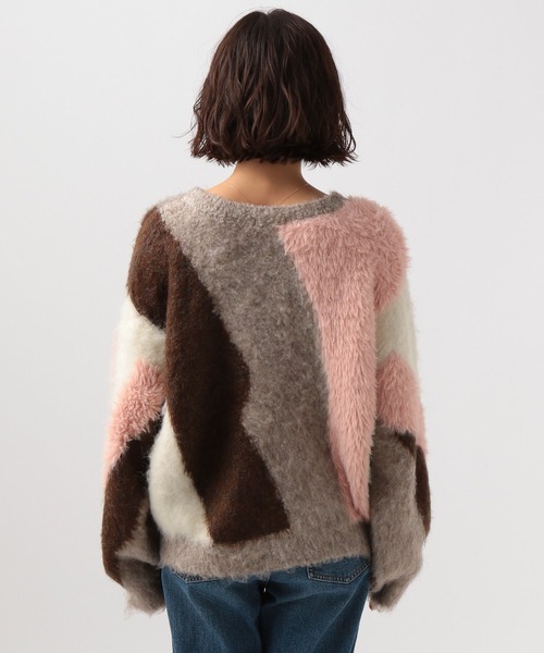 BAYFLOW(ベイフロー)の「ニュアンスパターンニットプルオーバー(ニット/セーター・レディース・モカ/ブラウン/ライトブルー・FREE)」の4枚目の写真