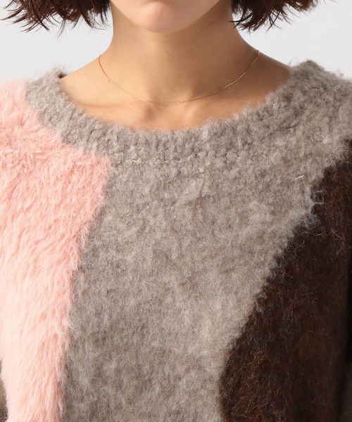 BAYFLOW(ベイフロー)の「ニュアンスパターンニットプルオーバー(ニット/セーター・レディース・モカ/ブラウン/ライトブルー・FREE)」の6枚目の写真