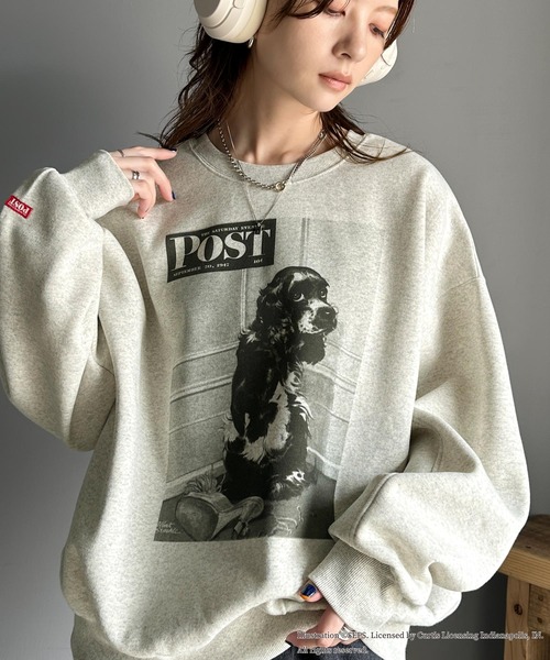 classicalelf（クラシカルエルフ）の「『THE SATURDAY EVENING POST』前後2way裏起毛プルオーバー【Bad Dog, Butch】（スウェット・メンズ・オートミール/チャコール・SMALL/MEDIUM/LARGE/X-LARGE）」の9枚目の写真