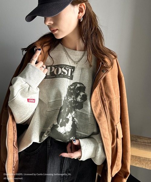 classicalelf（クラシカルエルフ）の「『THE SATURDAY EVENING POST』前後2way裏起毛プルオーバー【Bad Dog, Butch】（スウェット・メンズ・オートミール/チャコール・SMALL/MEDIUM/LARGE/X-LARGE）」の13枚目の写真