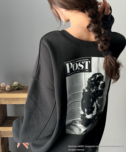 classicalelf（クラシカルエルフ）の「『THE SATURDAY EVENING POST』前後2way裏起毛プルオーバー【Bad Dog, Butch】（スウェット・メンズ・オートミール/チャコール・SMALL/MEDIUM/LARGE/X-LARGE）」の3枚目の写真