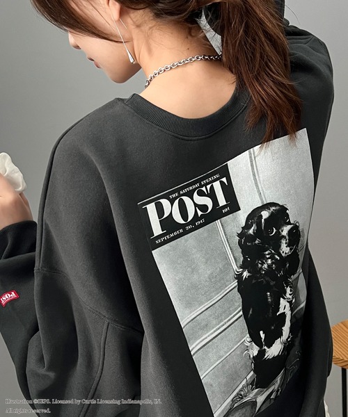 classicalelf（クラシカルエルフ）の「『THE SATURDAY EVENING POST』前後2way裏起毛プルオーバー【Bad Dog, Butch】（スウェット・メンズ・オートミール/チャコール・SMALL/MEDIUM/LARGE/X-LARGE）」の4枚目の写真