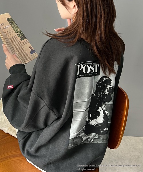 classicalelf（クラシカルエルフ）の「『THE SATURDAY EVENING POST』前後2way裏起毛プルオーバー【Bad Dog, Butch】（スウェット・メンズ・オートミール/チャコール・SMALL/MEDIUM/LARGE/X-LARGE）」の5枚目の写真