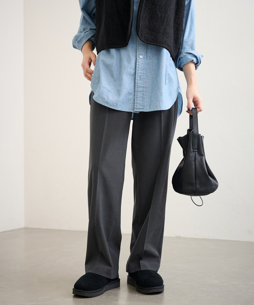 FRAMeWORK（フレームワーク）の「TWウォッシャブルストレートパンツ（スラックス・レディース・チャコールグレー/グレー/ブラック・34/36/38/40）」の2枚目の写真
