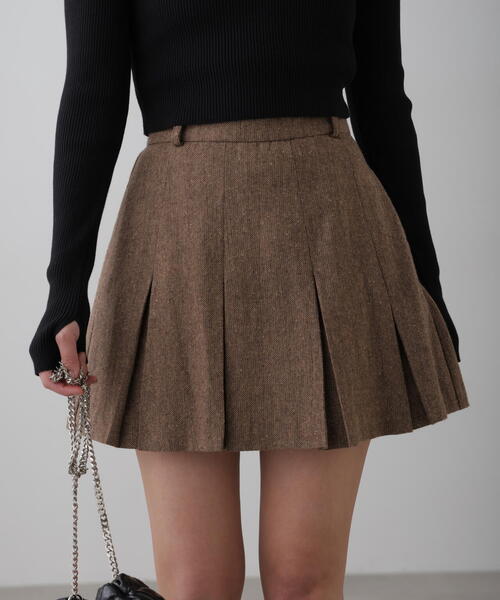 FREE'S MART（フリーズマート）の「◆[セットアップ対応]ボックスプリーツミニスカート（スカート・レディース・ブラウン系その他/グレー/ブラウン・SMALL/MEDIUM）」の3枚目の写真
