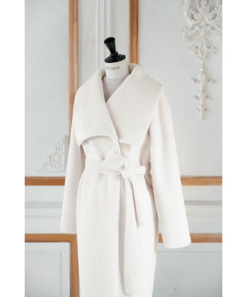 【訳あり】Grace Wrap Coat Grace Wrap Coat（ノーカラーコート）｜Her lip to（ハーリップ