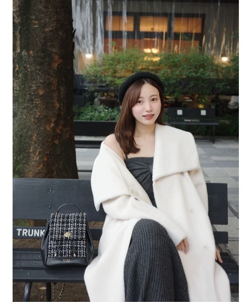 【訳あり】Grace Wrap Coat Grace Wrap Coat（ノーカラーコート）｜Her lip to（ハーリップ