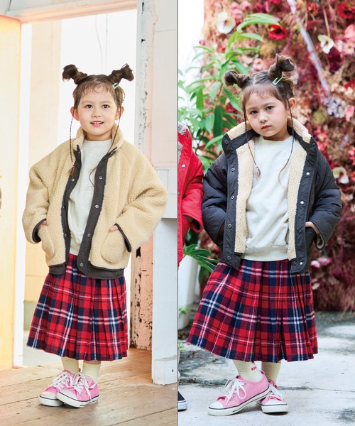 BIG FIELD（ビッグフィールド）の「リバーシブルアウター（その他アウター・キッズ・ベージュ/チャコール/レッド・90/100/110/120/130/140/150）」の4枚目の写真