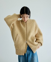 【サステナブル】ループフラッフィーニットブルゾン