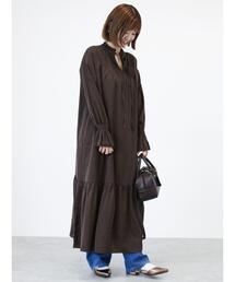 Lugnoncure | ピコ刺繍アソート切替ワンピース(ワンピース)