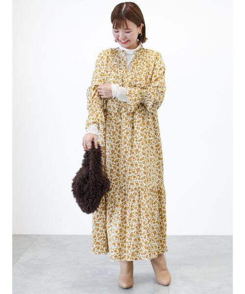 Lugnoncure（ルノンキュール）の「ピコ刺繍アソート切替ワンピース（ワンピース・レディース・ブラック/ベージュ/ダークブラウン・F）」の18枚目の写真