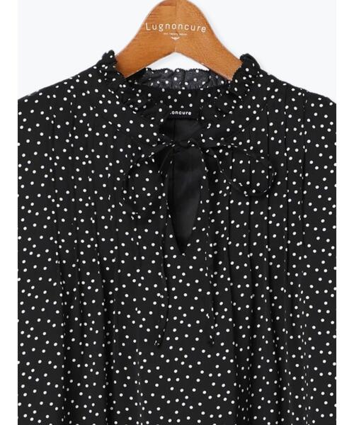 Lugnoncure（ルノンキュール）の「ピコ刺繍アソート切替ワンピース（ワンピース・レディース・ブラック/ベージュ/ダークブラウン・F）」の9枚目の写真