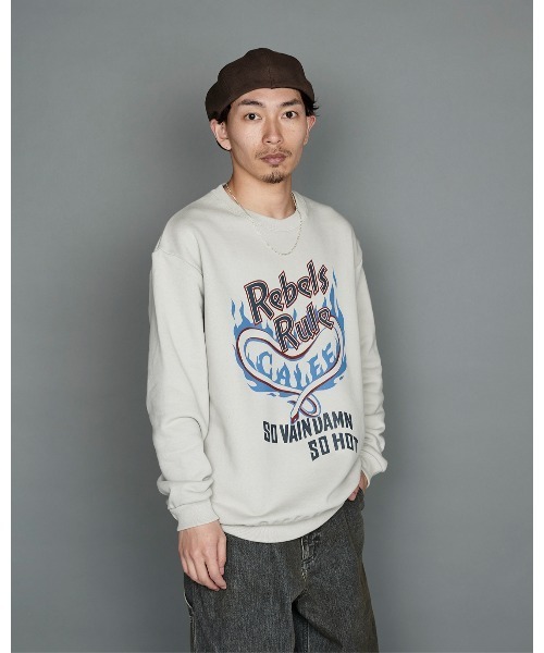 CALEE(キャリー)の「"REBELS RULE" CREW NECK SW <NATURALLY PAINT DESIGN>(スウェット・メンズ・グレー/ライトブルー/ブラック・X-LARGE/MEDIUM/LARGE/SMALL)」の8枚目の写真