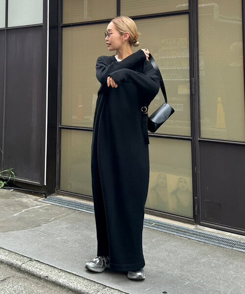 CIAOPANIC TYPY(チャオパニックティピー)の「【WEB限定】ウール混クルーネックニットワンピース(ワンピース・レディース・ブラック/ライトグレー/ブラウン/オフホワイト・SMALL/MEDIUM/LARGE)」の7枚目の写真