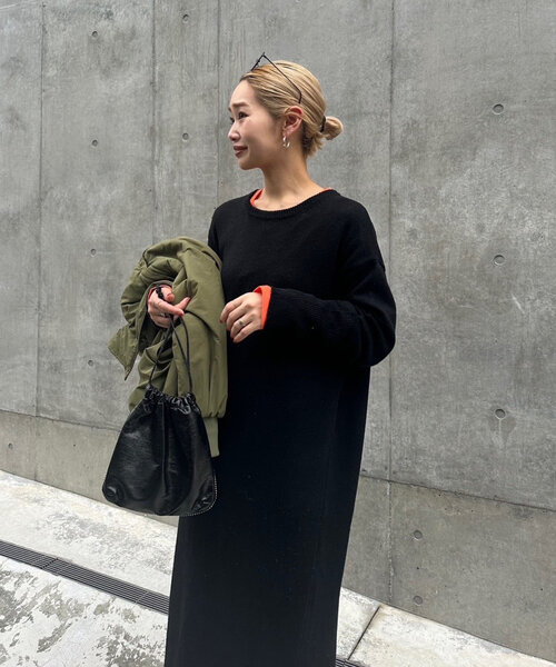 CIAOPANIC TYPY(チャオパニックティピー)の「【WEB限定】ウール混クルーネックニットワンピース(ワンピース・レディース・ブラック/ライトグレー/ブラウン/オフホワイト・SMALL/MEDIUM/LARGE)」の10枚目の写真