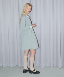 新品 24AW idem イデム ロングスリーブポロミニワンピース セール】lace up polo long sleeve onepiece / ロングスリーブ