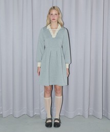 idem（イデム）の「lace up polo long sleeve onepiece / ロング