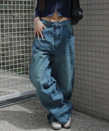 【ユニセックス】Wave Wide Buggy Denim / ウェーブワイドバギーデニム バギーパンツ