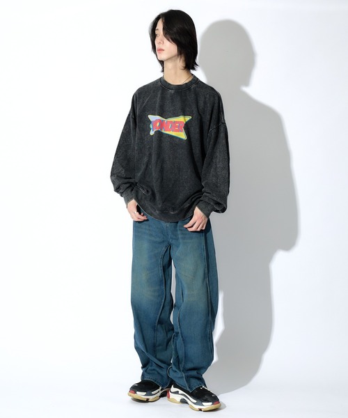 tinkerend（ティンカーエンド）の「【ユニセックス】Wave Wide Buggy Denim / ウェーブワイドバギーデニム バギーパンツ（デニムパンツ・レディース・ブラック/ブルー・3/2/1）」の18枚目の写真