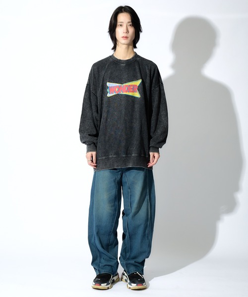 tinkerend（ティンカーエンド）の「【ユニセックス】Wave Wide Buggy Denim / ウェーブワイドバギーデニム バギーパンツ（デニムパンツ・レディース・ブラック/ブルー・3/2/1）」の17枚目の写真