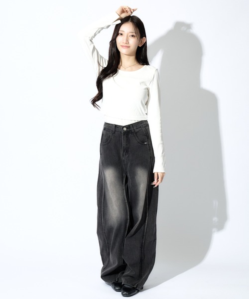 セール】【ユニセックス】Wave Wide Buggy Denim / ウェーブワイド