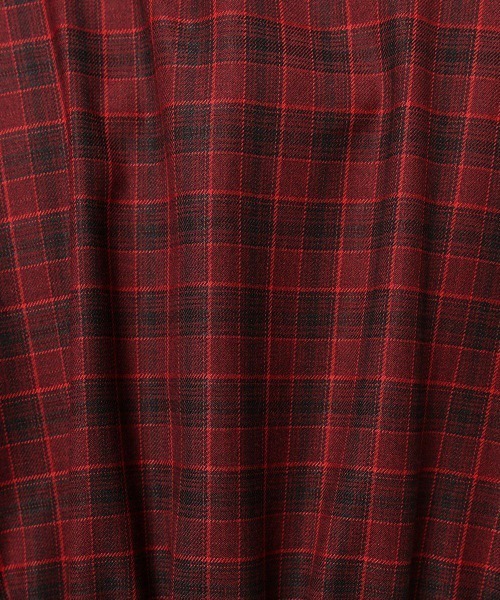 F i.n.t（フィント）の「ネクタイ付きチェックシャツワンピース/fint（シャツワンピース・レディース・グレー/ブラック×レッド/ベージュ・FREE）」の8枚目の写真