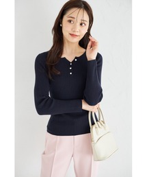 tocco closet（トッコ　クローゼット）の「【ZOZO限定】ヘンリーネックハートボタンリブニット（ニット/セーター）」