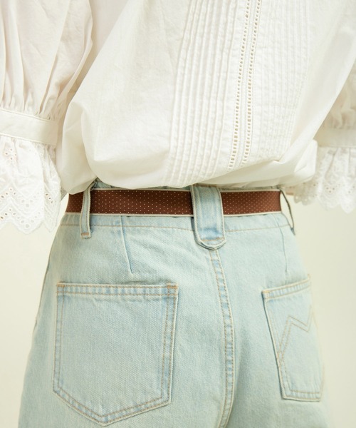 Dot&Stripes CHILD WOMAN(ドットアンドストライプス チャイルドウーマン)の「BIGリボンバックル ピンドットゴムベルト(ベルト・レディース・ブラウン/ブラック/アイボリー・FREE)」の7枚目の写真