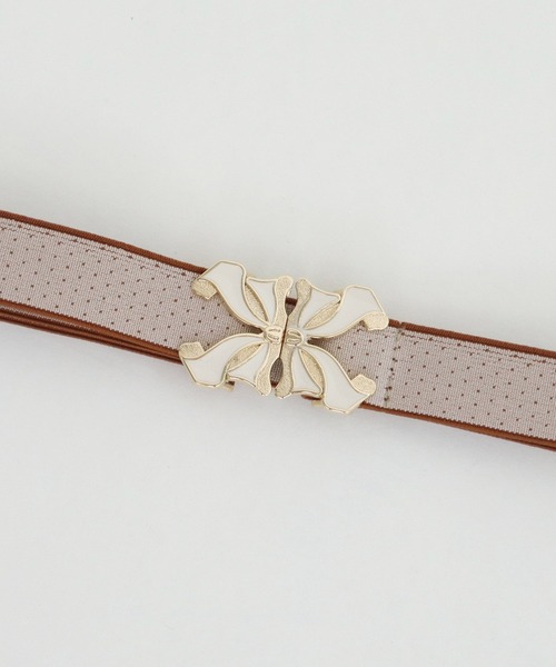 Dot&Stripes CHILD WOMAN(ドットアンドストライプス チャイルドウーマン)の「BIGリボンバックル ピンドットゴムベルト(ベルト・レディース・ブラウン/ブラック/アイボリー・FREE)」の15枚目の写真