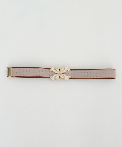Dot&Stripes CHILD WOMAN(ドットアンドストライプス チャイルドウーマン)の「BIGリボンバックル ピンドットゴムベルト(ベルト・レディース・ブラウン/ブラック/アイボリー・FREE)」の16枚目の写真