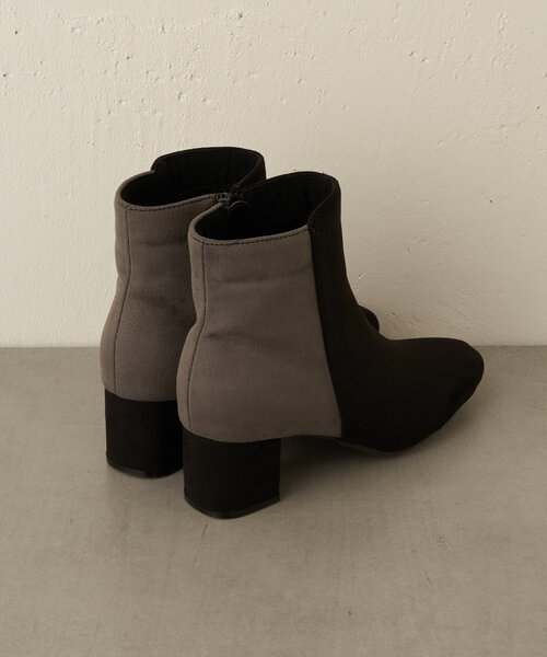 Jena espace merveilleux（ジェナ　エスパスメルヴェイユ）の「バイカラーショートブーツ（ブーツ・レディース・ベージュ/ブラック・LARGE/MEDIUM）」の7枚目の写真