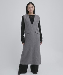 hunch（ハンチ）の「杢ツイル ジャンスカ（ジャンパースカート）」