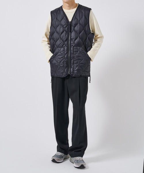 TAION/タイオン】MILITARY V NECK W-ZIP DOWN VEST SOFT SHELL/軽量