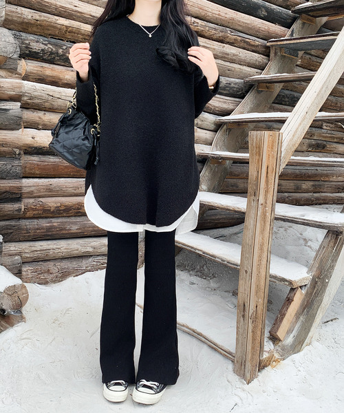by LEGNA(バイレグナ)の「ふんわりやさしい肌触り。マシュマロタッチ ラウンドヘムニット(ニット/セーター・レディース・グレイッシュベージュ/ブラック/ホワイト/ピンク/レッド・FREE)」の16枚目の写真