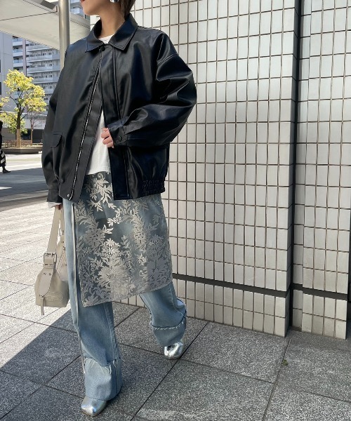 AIC.（エーアイシー）の「レザータッチステンカラーブルゾン（ブルゾン・レディース・ブラック/ネイビー・FREE）」の16枚目の写真